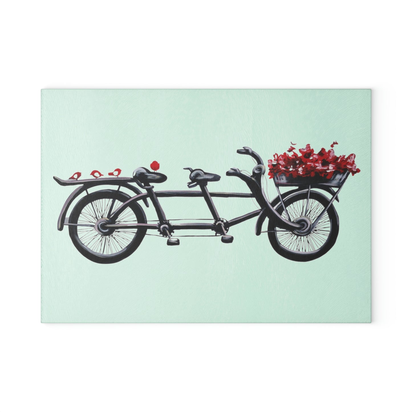 Glass Cutting Board - Tandem Bicycle Blank Candice Griffy Original