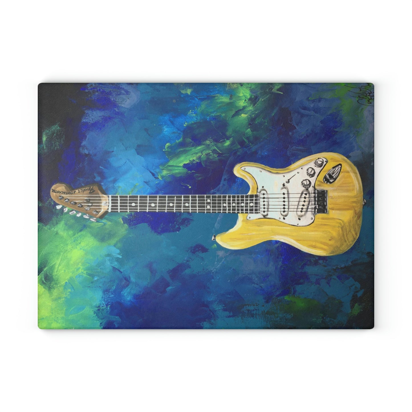 Glass Cutting Board - Warp Guitar Candice Griffy Original