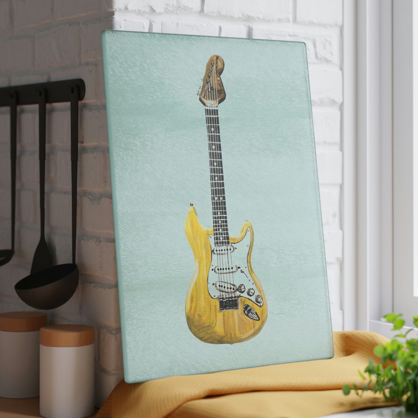 Glass Cutting Board - Guitar Candice Griffy Original