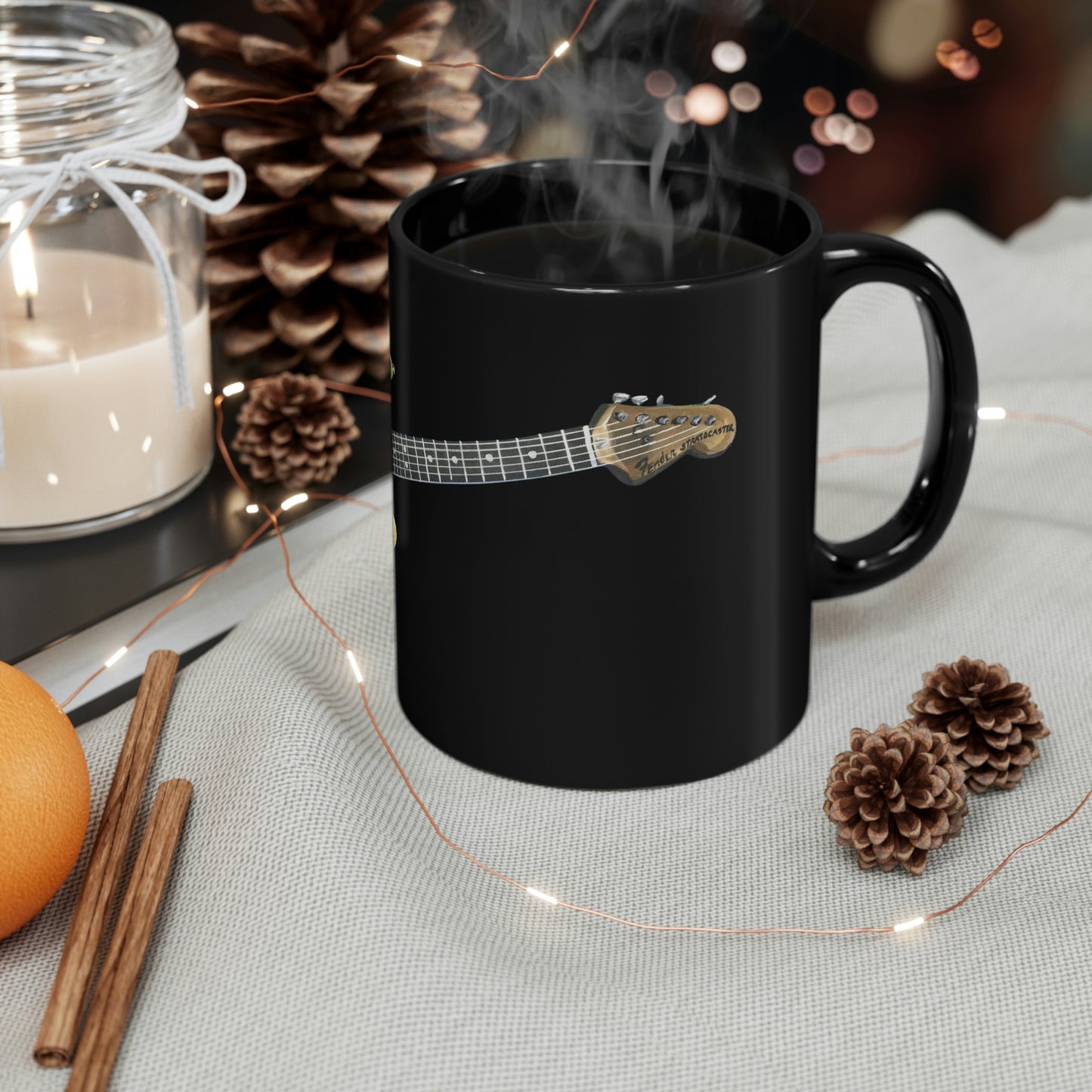11oz Black Mug Guitar Candice Griffy Designs Original