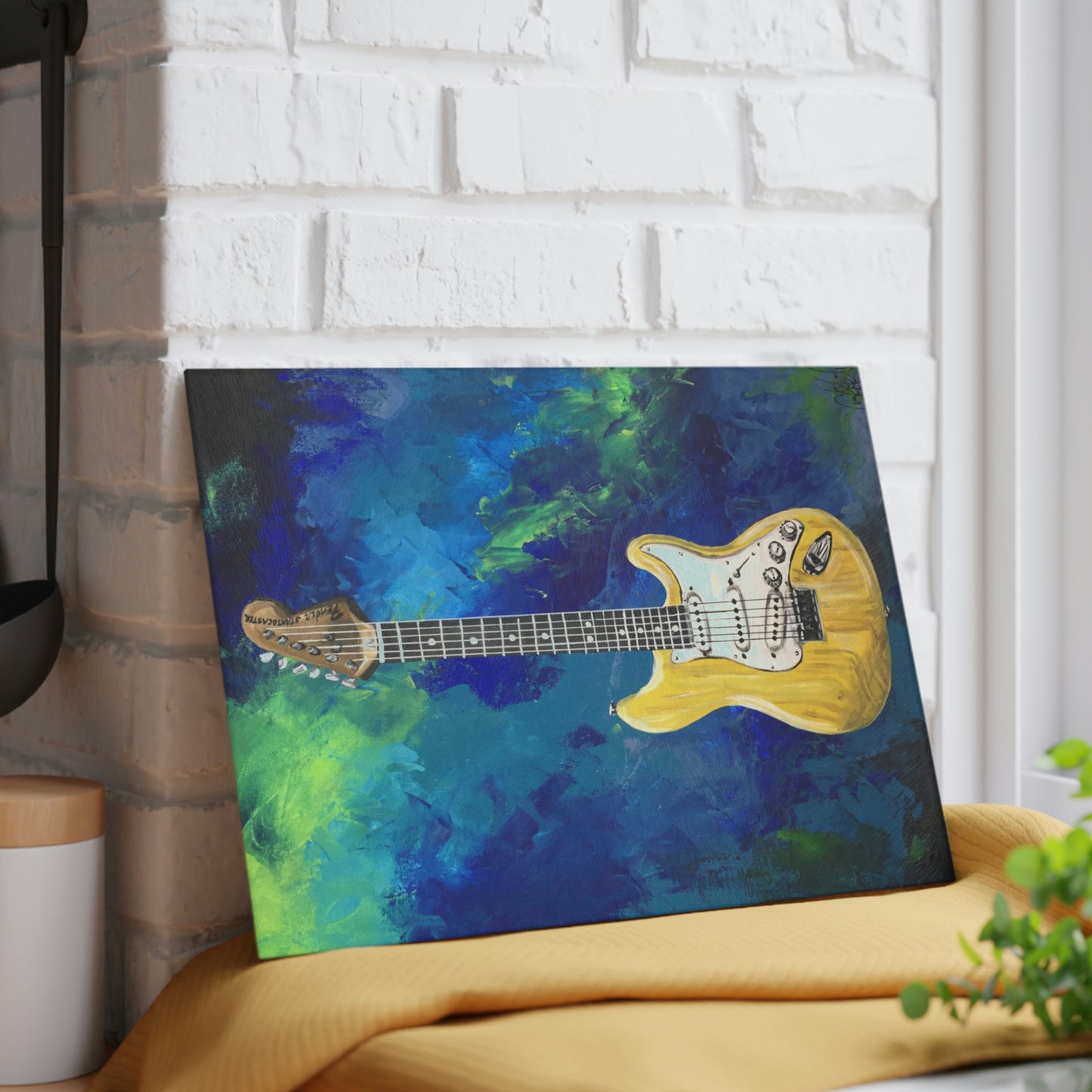 Glass Cutting Board - Warp Guitar Candice Griffy Original