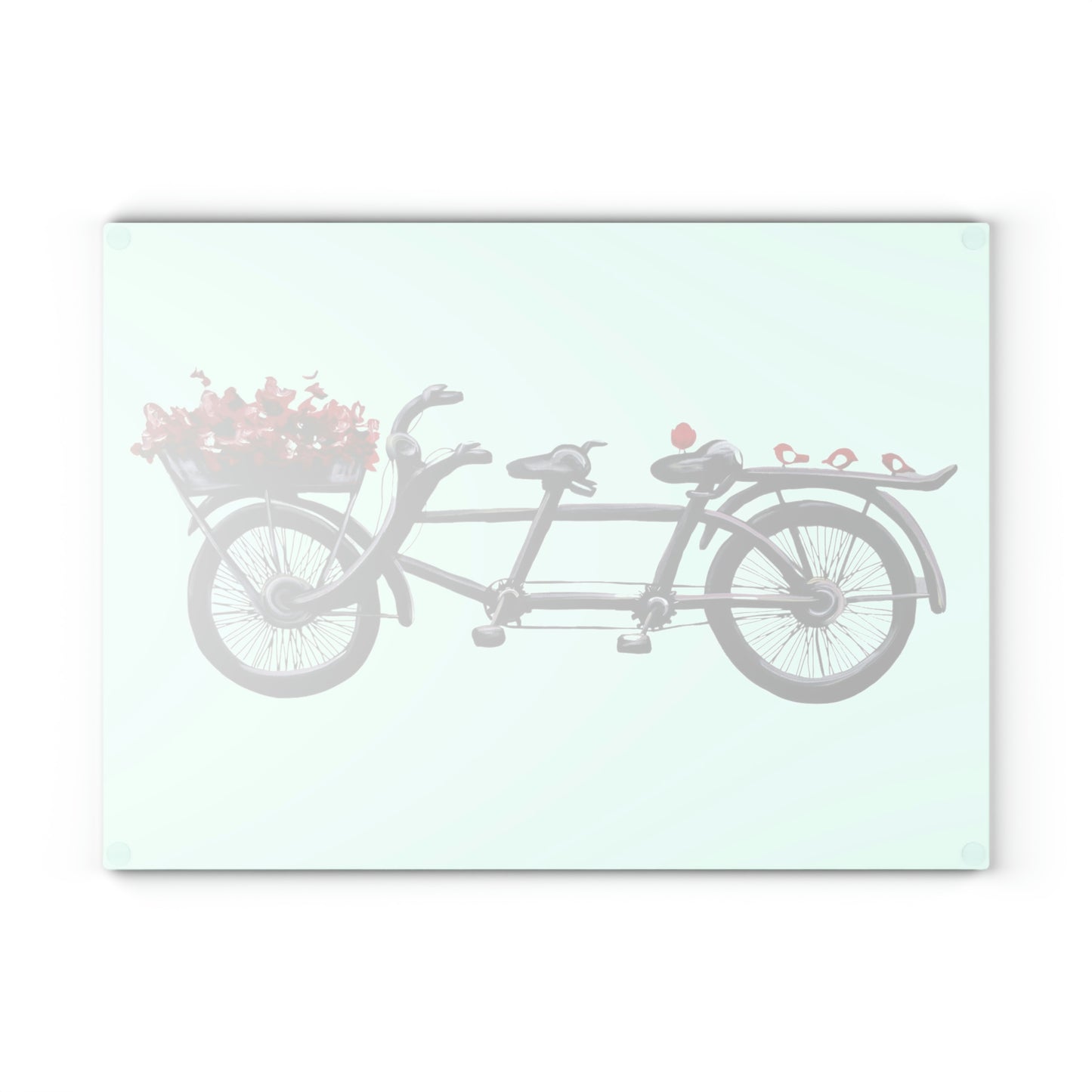 Glass Cutting Board - Tandem Bicycle Blank Candice Griffy Original