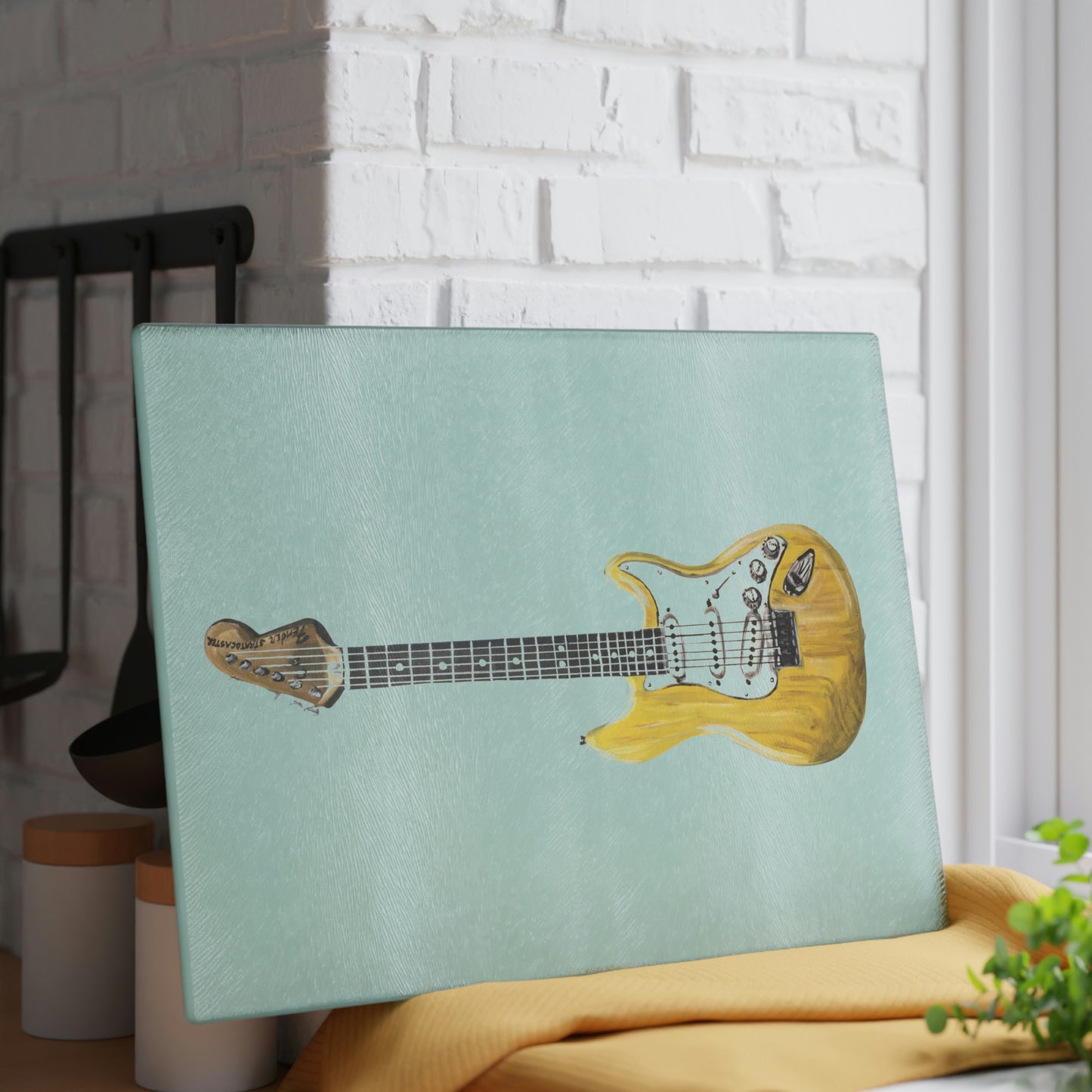 Glass Cutting Board - Guitar Candice Griffy Original