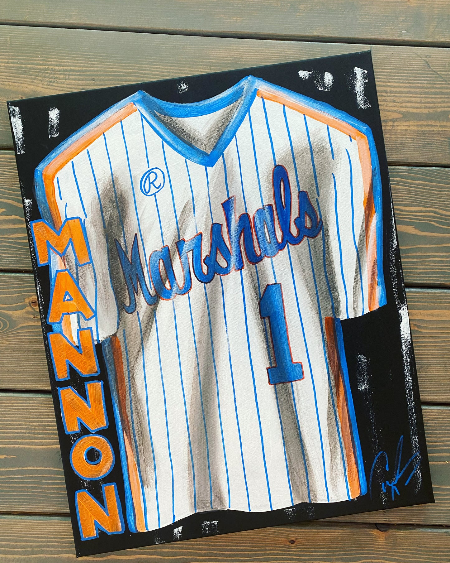 FREE SHIPPING - BASEBALL Personalized Sports Jersey Painting