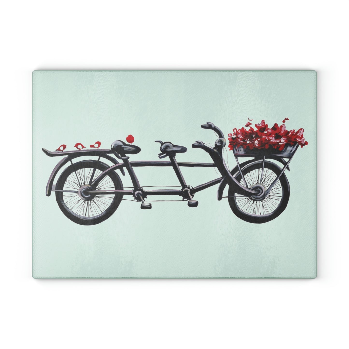 Glass Cutting Board - Tandem Bicycle Blank Candice Griffy Original