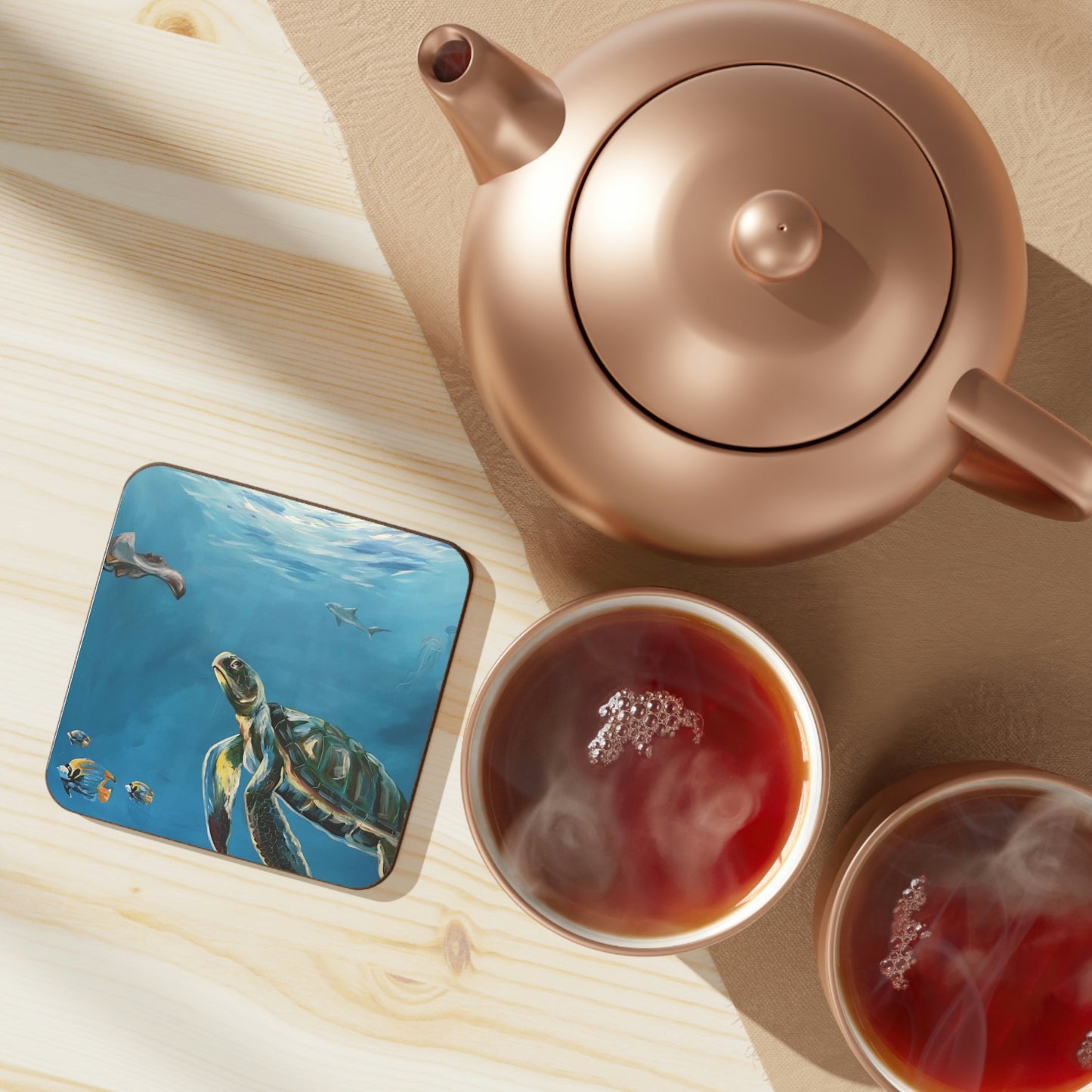 Hardboard Back Coaster - Sea Turtle