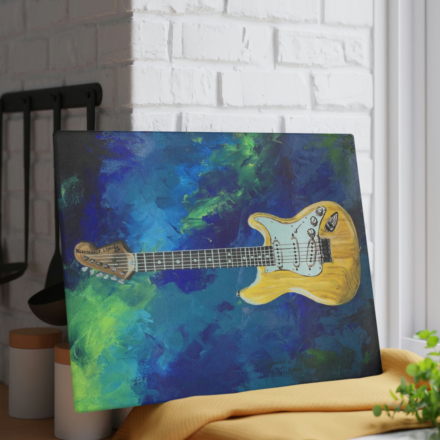 Glass Cutting Board - Warp Guitar Candice Griffy Original