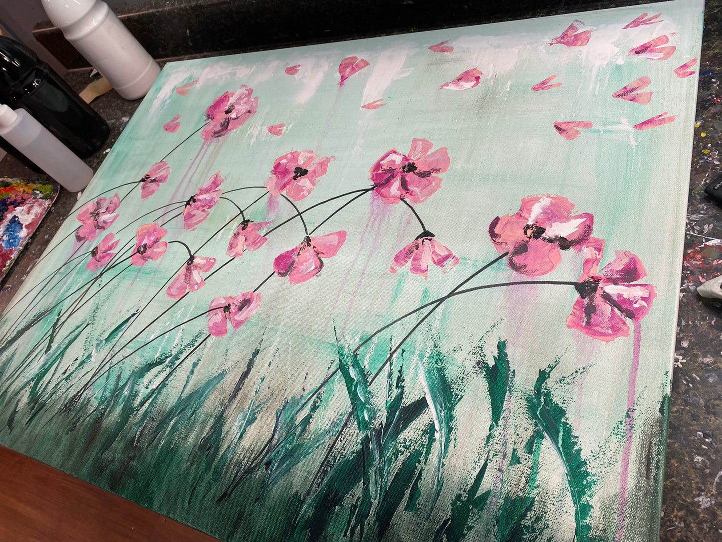 FREE SHIPPING - Large Popular Modern Red Poppies