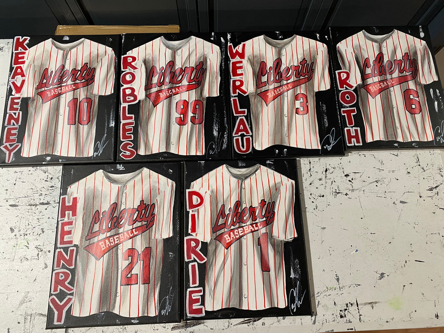FREE SHIPPING - BASEBALL Personalized Sports Jersey Painting