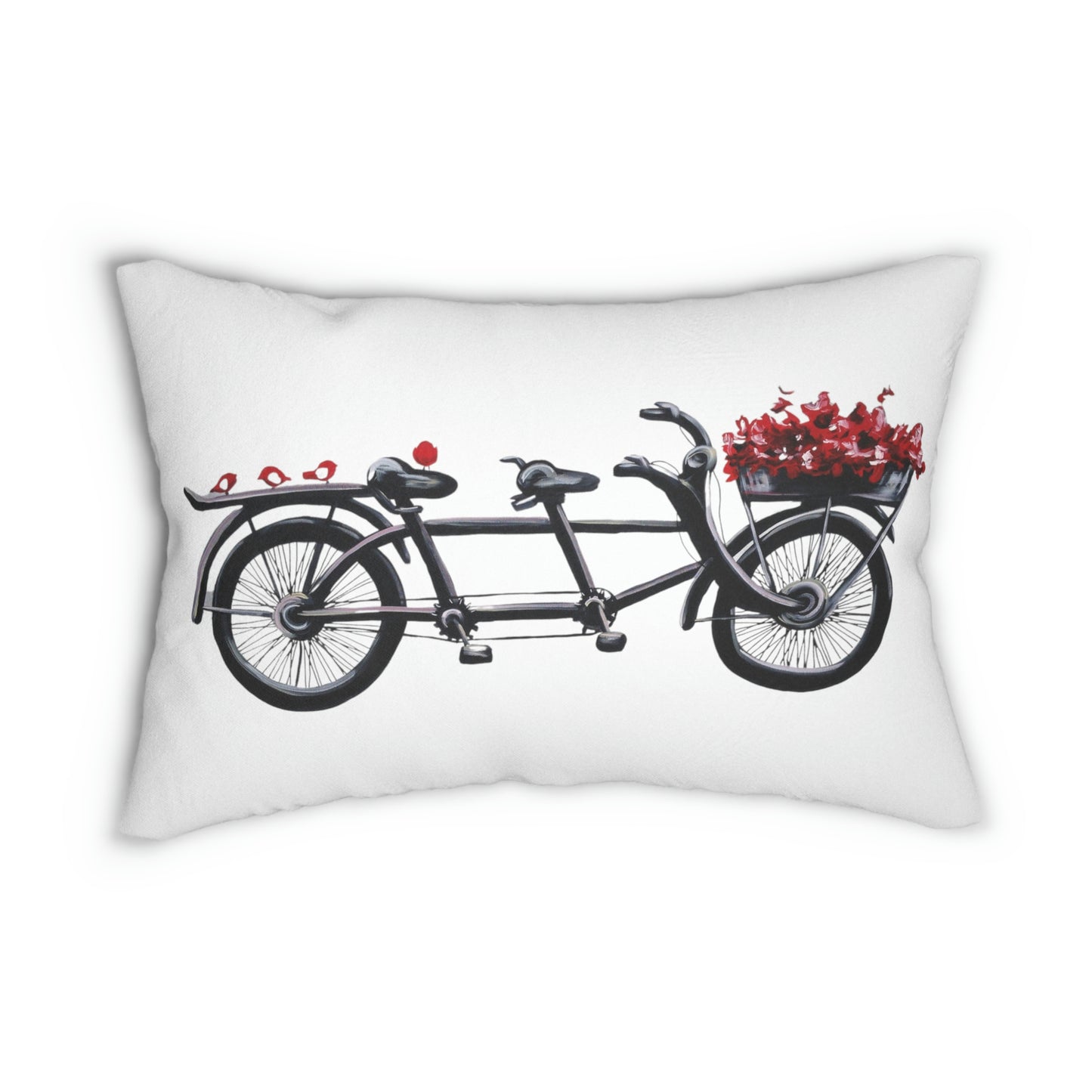 Spun Polyester Lumbar Pillow Tandem Bicycle Candice Griffy Designs original