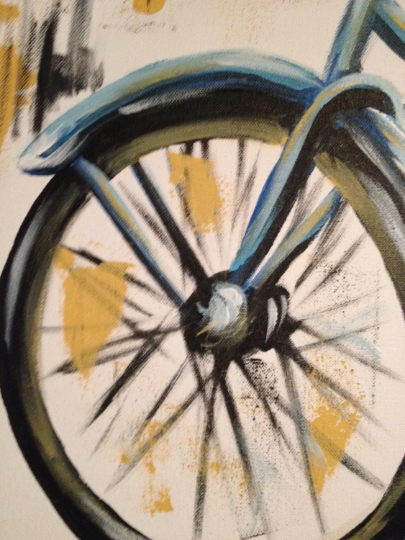FREE SHIPPING - Made to Order hand painted Large 3 panel vintage bicycle ~select a color bike~