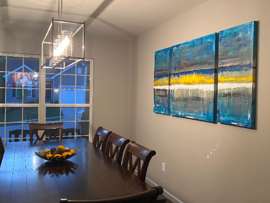 Oversized Modern 3 Piece Original Painting Made to Order Ships Free Gift For Her Home Gifts