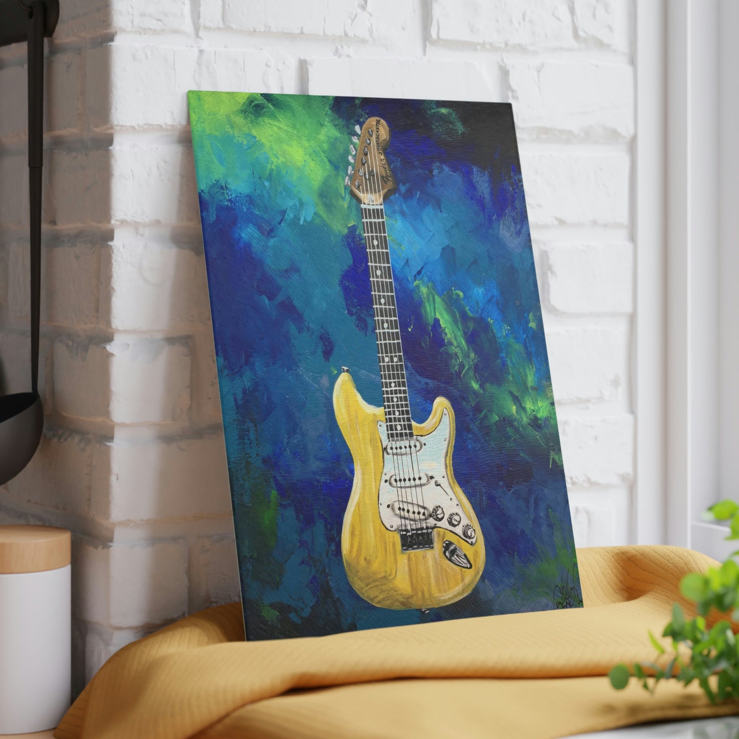 Glass Cutting Board - Warp Guitar Candice Griffy Original