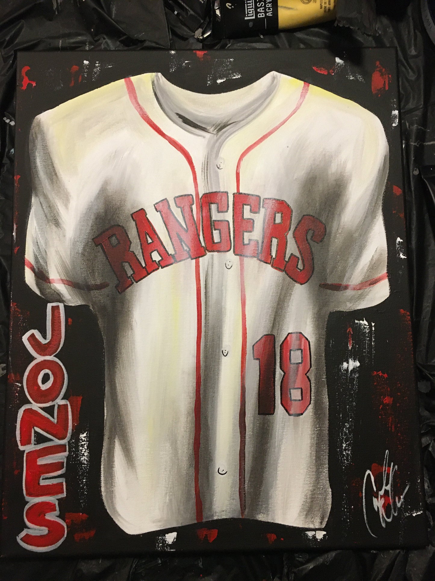 FREE SHIPPING - BASEBALL Personalized Sports Jersey Painting