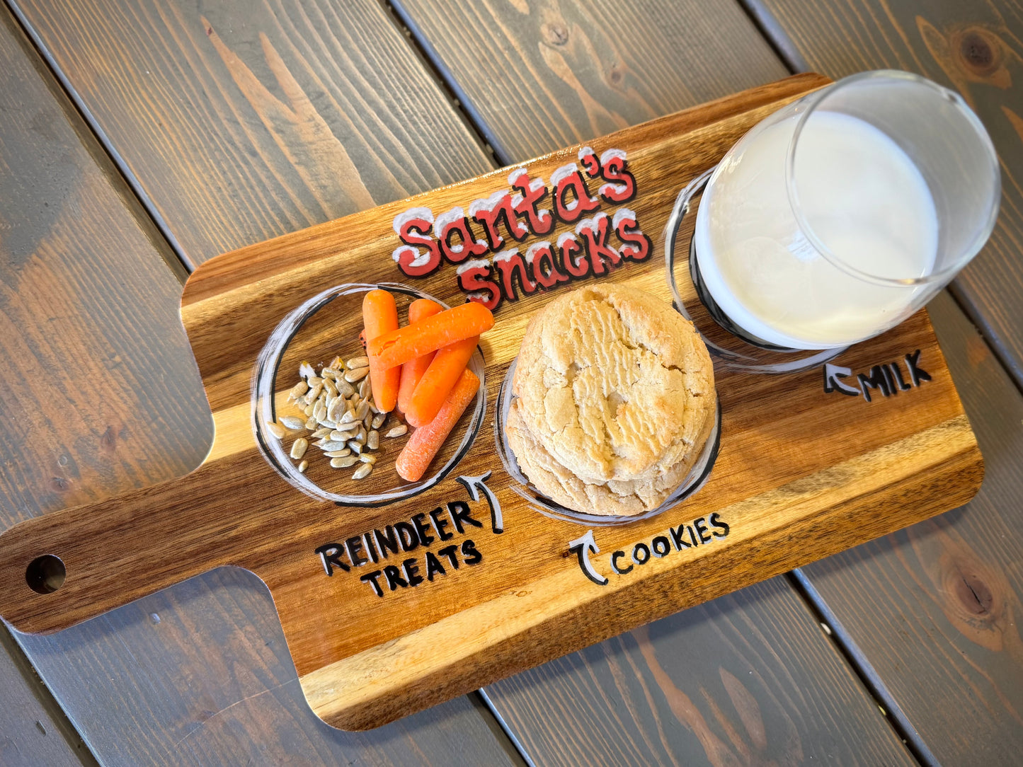 Santa’s Treats Christmas Butcher Block Charcuterie Board