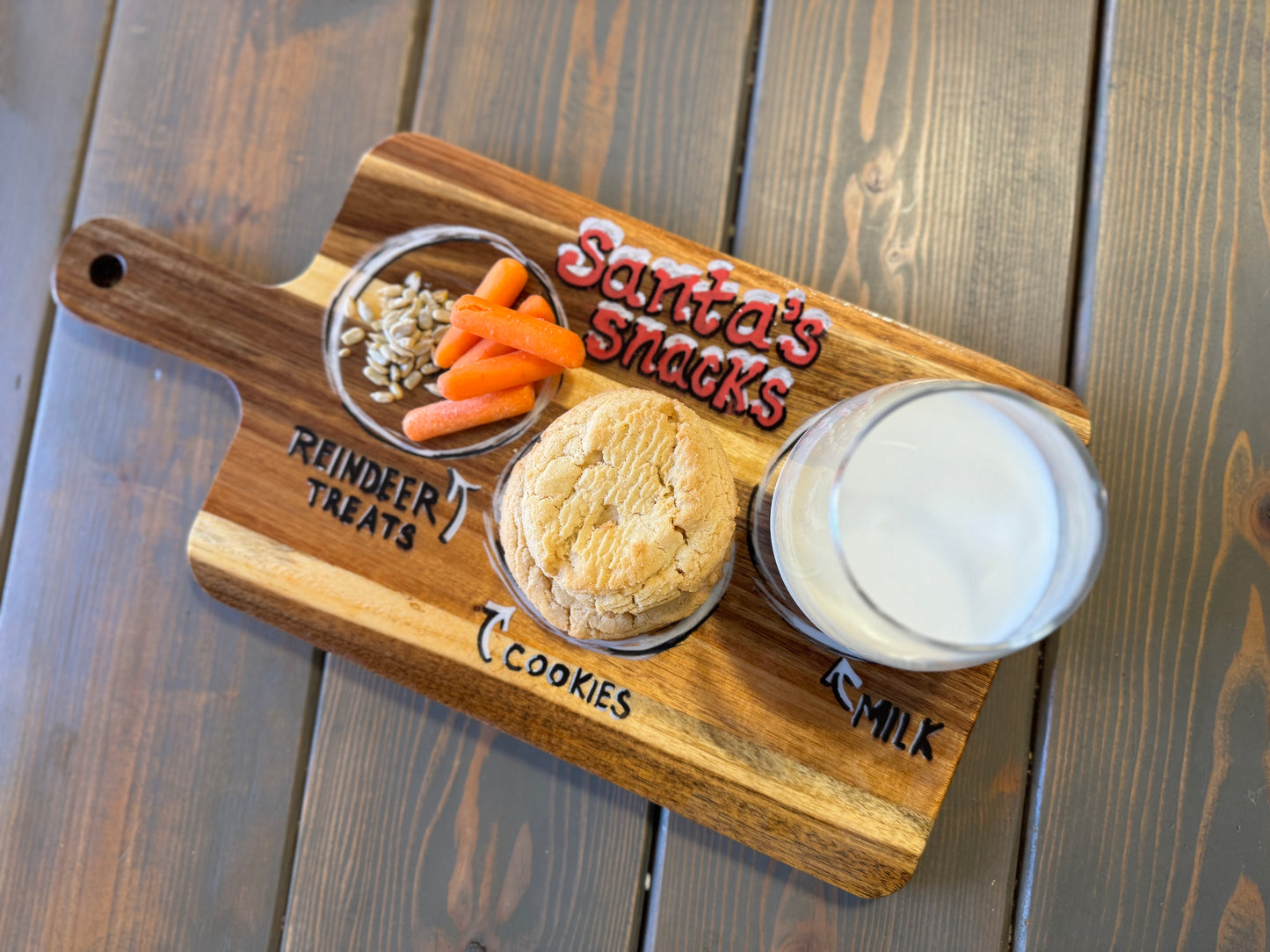 Santa’s Treats Christmas Butcher Block Charcuterie Board