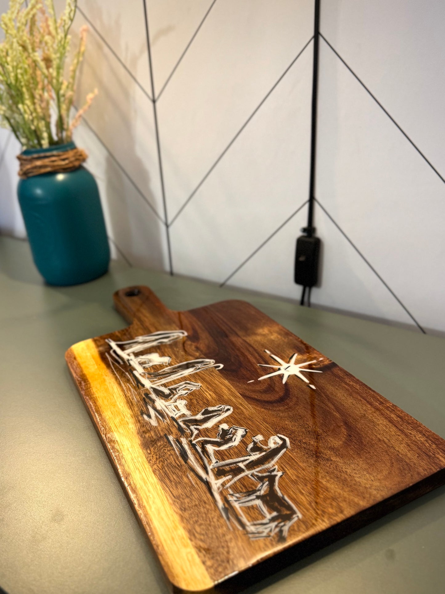 Christmas Nativity Scene Butcher Block Charcuterie Board