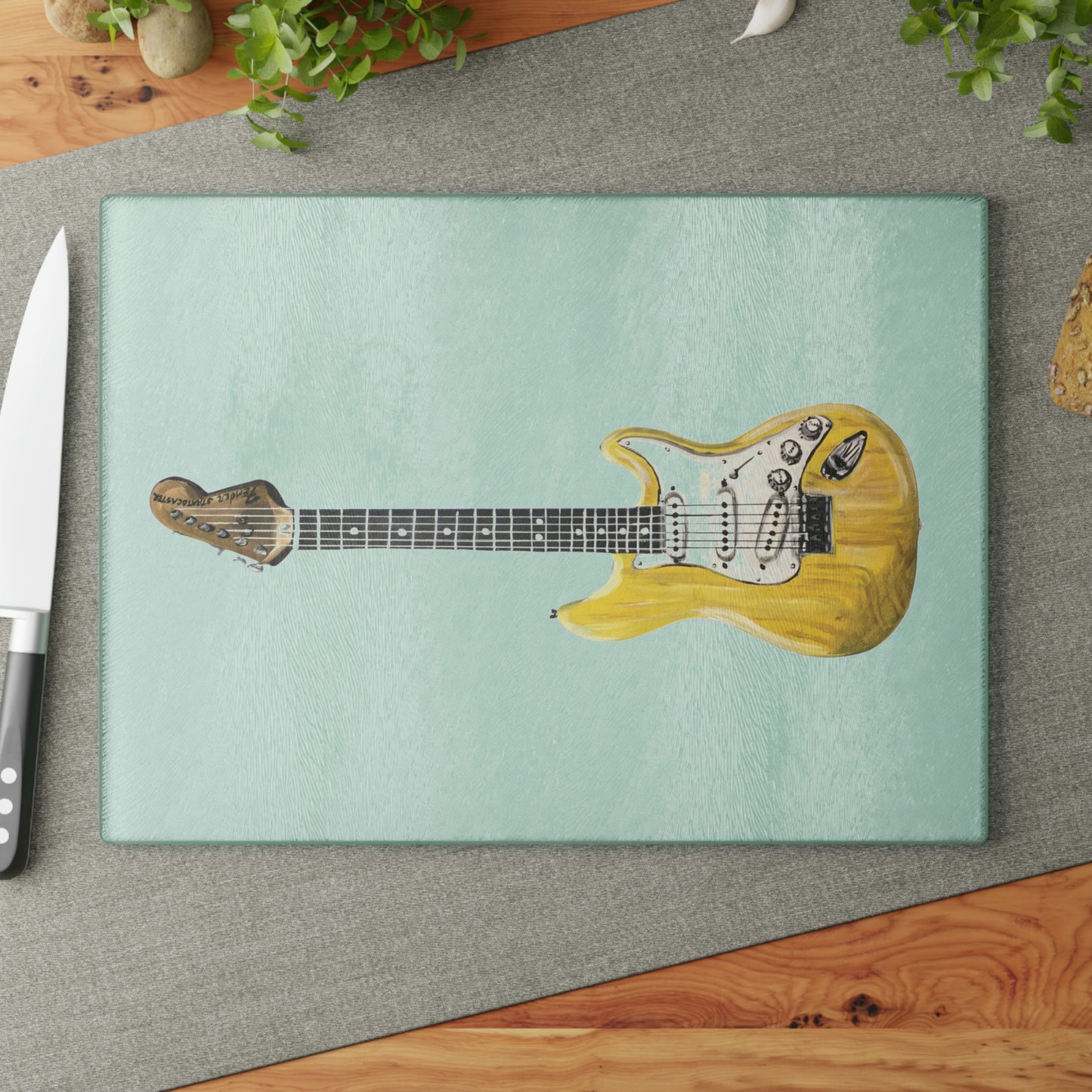 Glass Cutting Board - Guitar Candice Griffy Original
