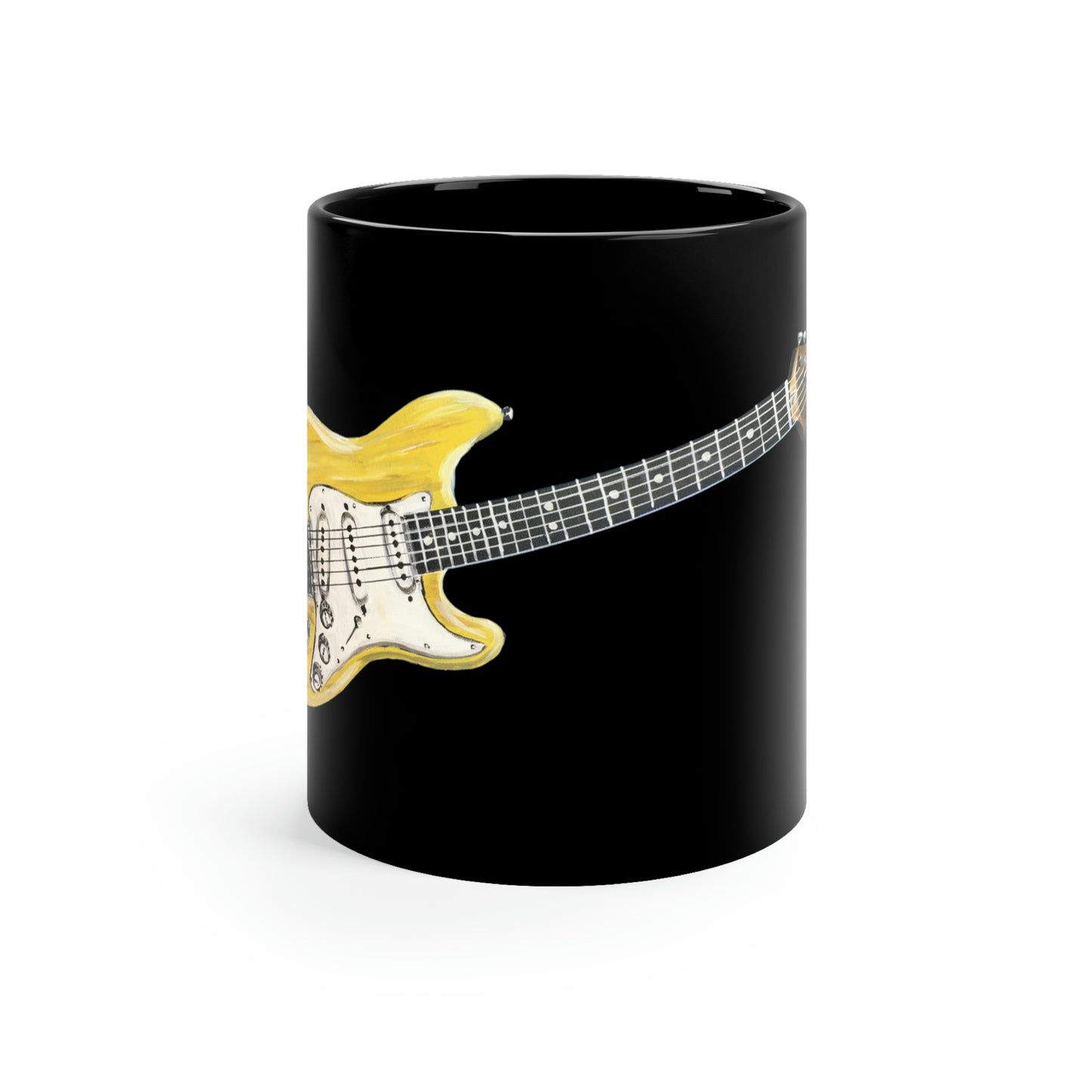 11oz Black Mug Guitar Candice Griffy Designs Original