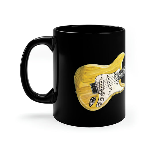 11oz Black Mug Guitar Candice Griffy Designs Original