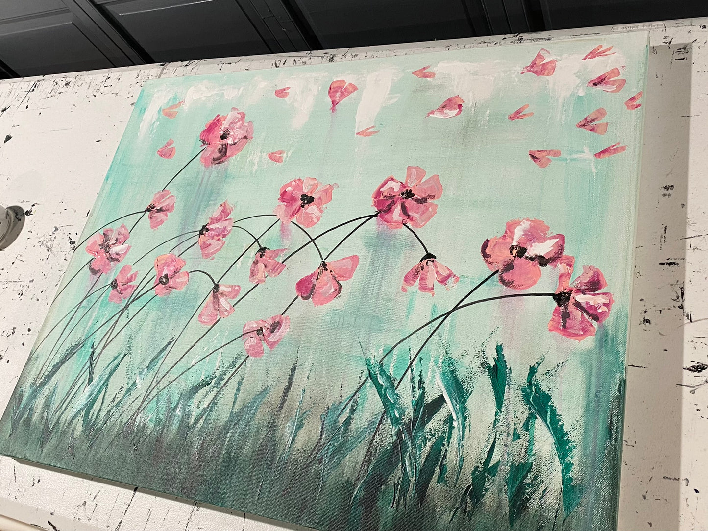 FREE SHIPPING - Large Popular Modern Red Poppies