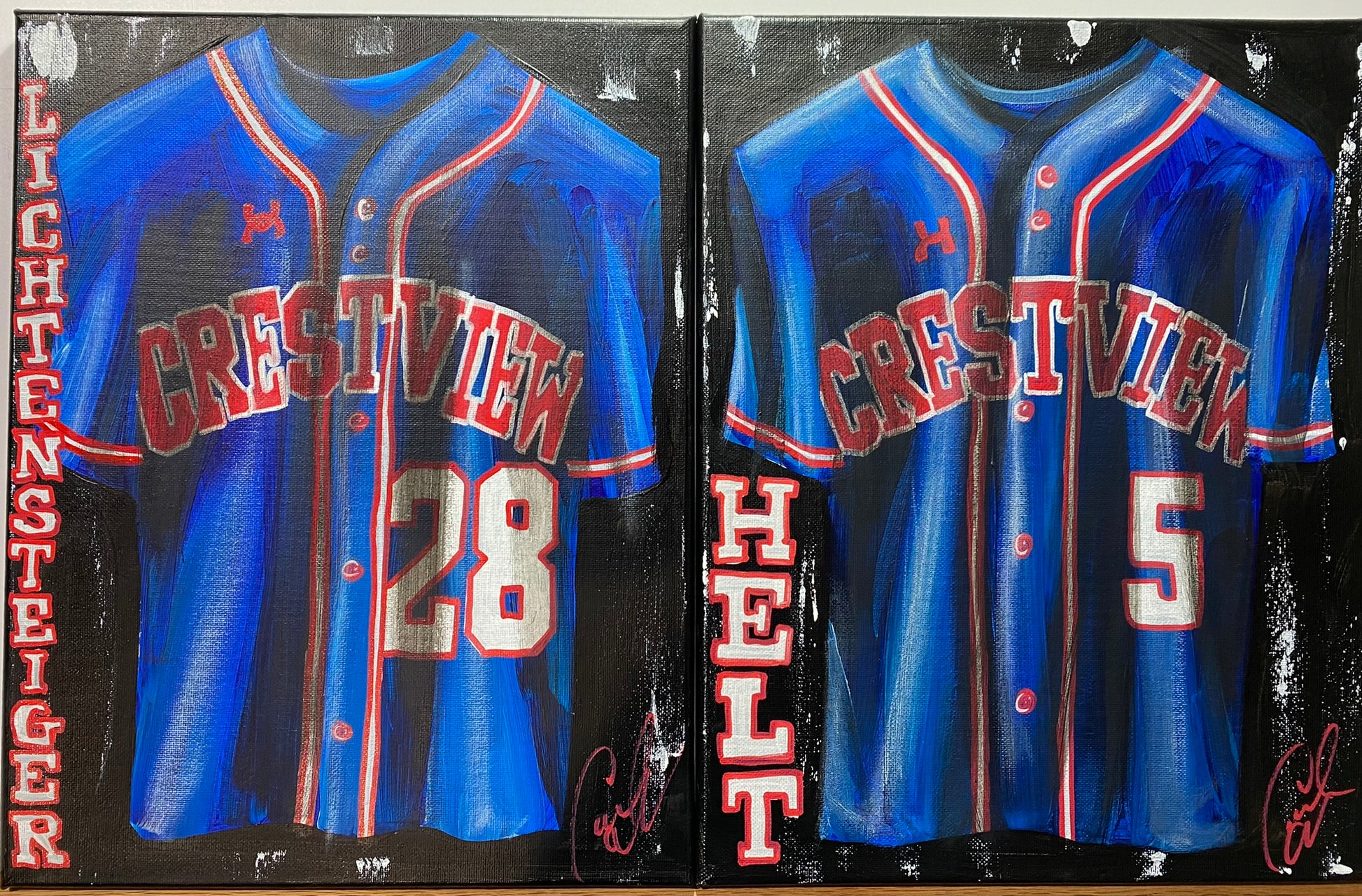 FREE SHIPPING - BASEBALL Personalized Sports Jersey Painting – Candice  Griffy Designs