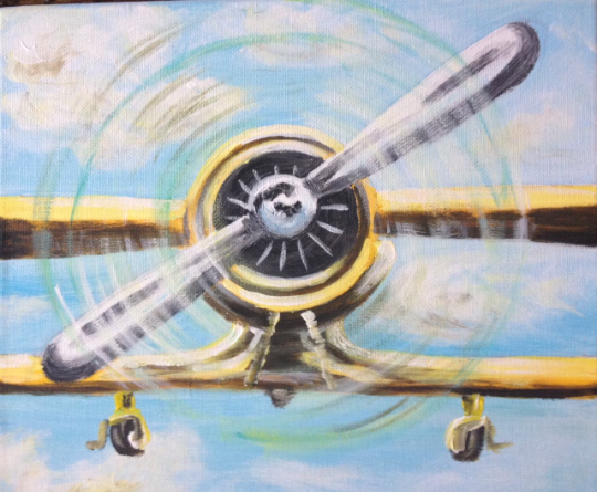 3 Piece Airplane Painting Up Close