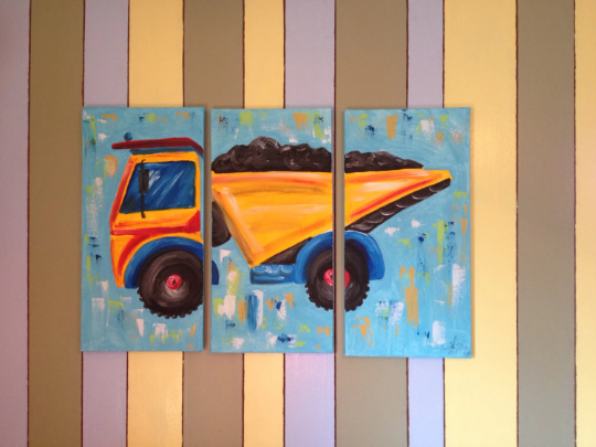3 Piece Dump Truck Painting