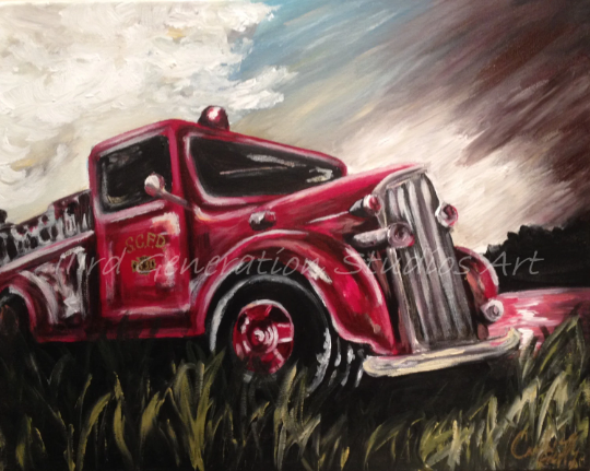 Made to Order Antique Fire Truck painting